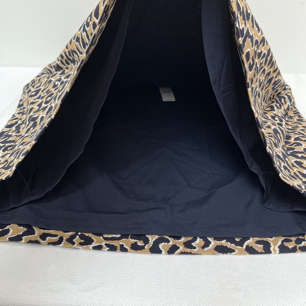 *NWT* Talbots Canvas Animal Print Leopard Mini Skirt Tan Black Women's Sz 18 - Picture 6 of 8